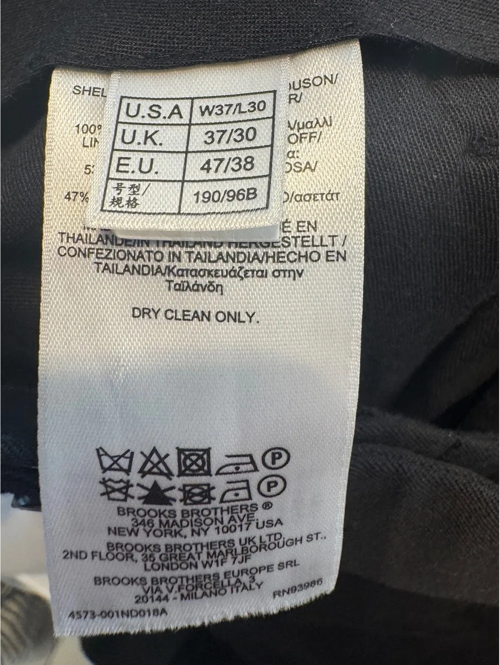 Brooks brothers black pants size 37